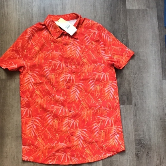 NWT boys light button down orange tee shirt large size 12-14 - Picture 2 of 6